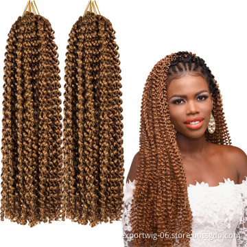Hair-Pre-looped Passion Twist Hair for Black Woman Wholesale Ombre Passion Twist Water Wave Hair Crochet  Braids Curls Soft